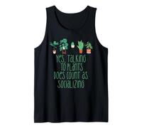 Talking to Plants Counts AS Socializing Funny Introvert Meme Tank Top