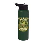 Talking to Strangers Worldwide Funny Ham Radio Operator Stainless Steel Insulated Water Bottle