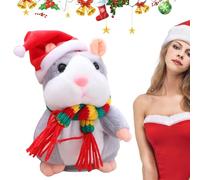 Talking Toys | Sound Recording Hamster Plush Interactive Toy,Automatic Shaking Head Plush Doll with Hat and Scarf Electronic Pet for Children Boys Girls Playroom Family Game Night Christmas Party