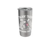 Talking Trash Breaking Tables - Dominoes Lover Domino Player Stainless Steel Insulated Tumbler