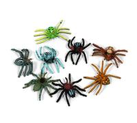 Talking Turtle 8-Piece Mini Plastic Spider Toys for Kids - Realistic & Safe - Perfect for Halloween, Pranks, and Educational Play - Durable Small Spiders for Boys and Girls