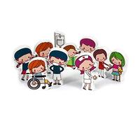 Talking Turtle 8-Piece Wooden Doctors & Nurses Figures - Small World Hospital Playsets - Inspire Imagination & Creative Playtime - Non-Toxic & Safe for Kids