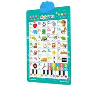 Talking Wall Chart For Kids - Electronic Alphabet Poster With Numbers | Interactive Learning Chart With Piano Songs | 42x62.5cm, Animal Vocabulary, Ages 1-6 For Home Preschool Kindergarten Nursery