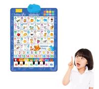 Talking Wall Charts,Paper Alphabet Chart, Interactive Bilingual Taking Toy Con Musica, For Spanish, English, Language Development, Classroom (blue)