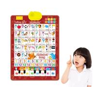 Talking Wall Charts,Paper Alphabet Chart, Interactive Bilingual Taking Toy Con Musica, For Spanish, English, Language Development, Classroom (red)