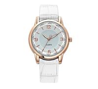 Talking Wrist Watch Leather Wristwatch Female Fashionable and Watch Light up for Couples (White, One Size)