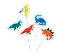 TalkingTablesDinosaurBirthday CandlesPack of 5Mixed Colours, Dinocandles
