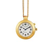 TalkJoy Gold Talking Watch Pendant Necklace Watch Gold Chain Time Announcement Women's Pocket Watch Senior Watch Blind Watch, gold, Elegant