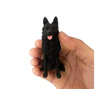 TALKLEK 3.34 Inches Mini Resin German Shepherd Dog Figurine, Mini Dog Memorial Gifts, Dog Figurines, Car Decor, Collectible German Shepherd Statue Sculpture, Gifts for German Shepherd Lover (Black)