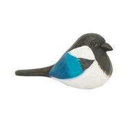 TALKLEK Handmade Wooden Carved Bird Figurines, Creative Small Wooden Bird Statue for Home Decor, Unique Bird Gifts for Bird Lovers (Magpie)