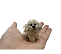 TALKLEK Realistic Cute Resin Bichon Frise Figurine, Bichon Frise Dog Memorial Gifts, Car Decor, Collectible Bichon Frise Statue Figure Sculpture Gifts (White, L: 2.36" x W: 1.18" x H: 2.36")