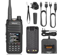 Talkpod A36PlusMAX Dual Band Two Way Radio, 8W Output, Long Range Handheld Radio with 144-146/430-440MHz VHF UHF Receive, 3200mAh Battery, 1.44 inch Color Screen (Black)