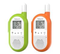 Talkpod Rechargeable Walkie Talkies for Adults Kids, PMR446, 16 Channels, Long Range Walky Talky with Built-In Li-ion Battery, VOX, Walkie Talkie for Family Games Hiking and Camping (Green+Orange)