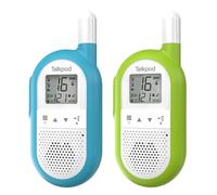 Talkpod Rechargeable Walkie Talkies for Adults Kids, PMR446, 16 Channels, Long Range Walky Talky with Built-In Li-ion Battery, VOX, Walkie Talkie for Family Games Hiking and Camping (Blue+Green)