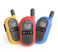 Talkpod Walkie Talkies for Adults Kids Long Range, Rechargeable Walky Talky Radio 3 Pack with Built-In Li-ion Battery, VOX 16 Channels for Adventures, Camping, Hiking (Red+Blue+Yellow)