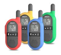 Talkpod Walkie Talkies for Adults Kids Long Range, Rechargeable Walky Talky Radio 4 Pack with Built-In Li-ion Battery, VOX 16 Channels for Adventures, Camping, Hiking (Red+Blue+Yellow+Green)