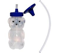 TalkTools Honey Bear Straw Cup, Dishwasher Safe Baby Drinking Bottle, Premium Food-Grade Plastic, Honeybear Sippy Cup for Ages 4+ Months, Trainer for Babies, Kids and Toddlers (Single 5oz)