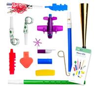 TalkTools Horn Kit | Oral Motor Placement Therapy | Improve Speech, Tongue Lip Placement | Reduce or Eliminate Drooling | Abdominal Grading | Controlled Oral Airflow, and Speech Clarity - 12 Tools