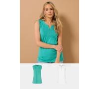 Tall 2 Pack Henley Tops Long Tall Sally Turquoise 12