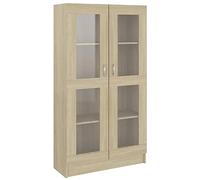 Tall 4 Tier Boohelf Cabinet 150cm Floor Display Unit with Doors & 4 Cube Shelves Versatile Sto for Living Room Bedroom Kitchen & Home Office Brown Bookcase