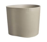 Tall 40cm Wide Linen White Planter with Integrated Water Reservoir and Meter