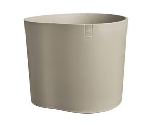 Tall 40cm Wide Linen White Planter with Integrated Water Reservoir and Meter