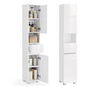 Tall and Slim Bathroom Cabinet, White