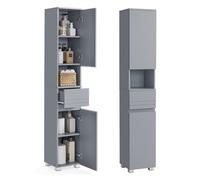 Vasagle Tall Bathroom Cabinet, Slim Storage Cabinet, Narrow Cupboard, Bathroom Storage Unit, With A Drawer, Adjustable Shelves