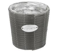 (Tall, Anthracite ) 3 Pc Rattan Design Flower Plant Pot Planter Basket