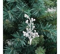 Tall Artificial Flowers for Floor Vase Holly Berries Branches With Clips For Christmas Tree Wedding Holiday Wreath Vase Filler Floral Arrangements Artificial Flowers Fall (Silver, One Size)