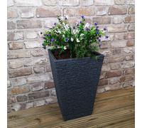 Tall Ash Coloured Slate Effect Square Garden Planter