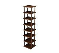 Tall Bamboo Shoe Rack - 7-Tier Vertical nizer, Slim & Space-Saving, Stackable Shoe Storage for Closet, Hallway, Entryway, and Living Room.