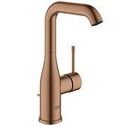 Tall Basin Tap Grohe Essence L EcoJoy with pop-up waste set Brushed Warm Sunset