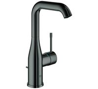 Tall Basin Tap Grohe Essence L EcoJoy with pop-up waste set Hard Graphite