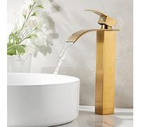 Tall Basin Taps Brushed d G1/2 Waterfall High Rise Basin Mixer Tap Single Lever Stainless Steel Taps for Bathroom Basin LWX