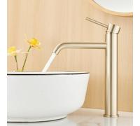 Tall Bathroom Basin Mixer Tap, High Rise Bathroom Sink Tap, Brushed Gold