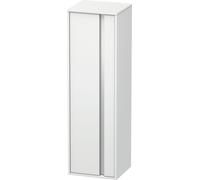 Tall Bathroom Cabinet Duravit Ketho 1 left door, silver handle, 3 shelves 1320mm White Matt KT1257L1818