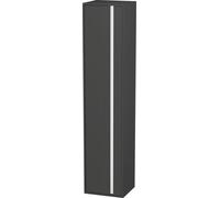 Tall Bathroom Cabinet Duravit Ketho 1 left door, silver handle, 4 shelves 1800mm Graphite Matt KT1255L4949
