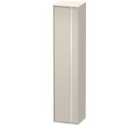 Tall Bathroom Cabinet Duravit Ketho 1 left door, silver handle, 4 shelves 1800mm Taupe Matt KT1255L9191