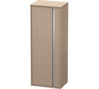 Tall Bathroom Cabinet Duravit Ketho half-column, left door, silver handle, 3 shelves 1320mm Linen Matt KT1267L7575