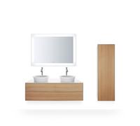 Tall Bathroom Cabinet Duravit White Tulip right door 1320x400mm Natural Oak Matt/White silk matt WT1332RH536