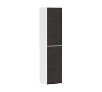 Tall Bathroom Cabinet Hansgrohe Xevolos E Left Hinge 405x360x1760mm White Matt/Dark Oak