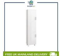 HOMCOM Tall Storage Cabinet with Adjustable Shelves and Double Doors