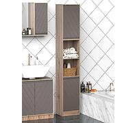 Tall Bathroom Cabinet Slim Cupboard Freestanding Storage Unit Tallboy Retro