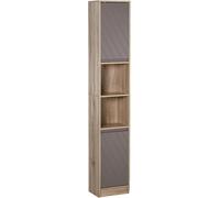 Tall Bathroom Cabinet Slim Cupboard Freestanding Storage Unit Tallboy Retro Grey