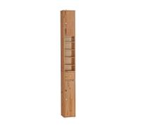 Tall Bathroom Cabinet Solid Wood Slim Bathroom Storage Unit Freestanding with Adjustable Shelves and Drawer,SoBuy BZR34-II-SH Natural 20*20*180cm
