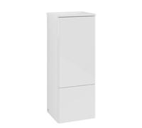 Tall Bathroom Cabinet Villeroy and Boch Antao left-hand hinges 1 door 1 drawer 414x1039x356mm Glossy White Laquered