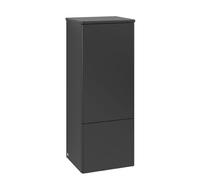 Tall Bathroom Cabinet Villeroy and Boch Antao right-hand hinges 1 door 1 drawer 414x1039x356mm Black Matt Laquered