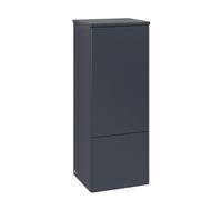 Tall Bathroom Cabinet Villeroy and Boch Antao right-hand hinges 1 door 1 drawer 414x1039x356mm Midnight Blue Matt Lacquer