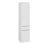 Tall Bathroom Cabinet Villeroy and Boch Subway 3.0 400x1710x362mm Glossy White left, 2 doors, 1 drawer